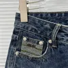 Kvinnors jeans designer kvinnor designer byxor design midja manschetter broderad rak ben pantklass lady byxor ui90