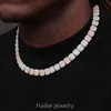 Ensemble de bijoux Baguette Hip Hop en argent 925, colliers et bracelets pour hommes, chaîne à maillons cubains en Mossanite de 10mm