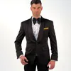 Men's Suits Unique Men Shawl Lapel Groom Wedding Tuxedos Slim Fit Formal Business Male Blazer 2 Pieces Jacket Pants Sets Costume Homme