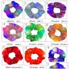 헤어 액세서리 소녀 LED LUMINON SCRUNCHIES 헤어 밴드 포니 테일 홀더 헤드웨어 탄성 밴드 단색 100pcs 드롭 배달 Produ DHKSJ