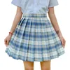 Jupes JK Plaid Jupe Style Japonais Haute Taille Écolière Plissée Uniforme Personnalisable Grille Courte