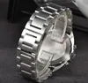 Popular Movimiento de cuarzo automático Fecha Relojes para hombre Sólido Acero inoxidable fino Caja de plata negra Cronómetro Negocios Reloj de pulsera clásico funcional completo