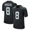 Aaron Rodgers Jersey Custom Ahmad Sauce Gardner Garrett Wilson Zach Wilson Breece Hall Darrelle Revis Joe Namath Quinnen Williams Wayne Chrebet Football Jerseys