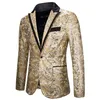 Abiti da uomo Blazer LUCLESAM Uomo Blazer con paillettes Fashion Party Shine Colletto traforato Giacca con un bottone Stage Performanc256q