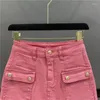 Saias 2023 branco rosa denim saia curta mulheres verão bolso cintura alta hippie envoltório y2k 90s harajuku plissado mini