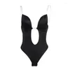 Women's Shapers Women Slimming Body Slips Shapewear Deep U Plunge Bra Seamless Push Up Thong Underwear Backless Party Dress Bodysuit