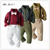 Kläderuppsättningar Baby Boy Spring och Autumn Clothes Sets Formell stilig bröllopsfödelsedag 1-7 år Suspender Jul Kids Classic Outfits Suit 230912