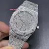 Silver/2Tone Rose Gold Out Out Diamond Watch Automatyczne mechaniczne męskie zegarki Arabskie Life Life Wodoodporne zegarek na rękę