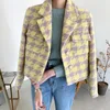 Ternos femininos blazers vintage curto blazers jaqueta outono inverno chique escritório wear terno outwear senhoras elegante