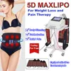 Professionell diod lipolaser bantmaskin 5d maxlipo 650 nm 940 nm fett brinnande viktminskning cellulit borttagning smärtbehandling utrustning med 5 kuddar