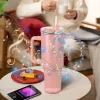 US Stock 40oz sublimering Bluetooth -högtalare Tumbler Macaron Matte Tumbler med högtalare Trådlös intelligenta musikkoppar Rostfritt stål Smart vattenflaska