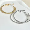 Hoop Earrings David Y Gold Hook Twisted Wire Buckle In Sterling Silver With 14K Yellow Plated