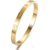 18K Gold Plated Stainless steel Bangle Classic Fashion Bracelet for Women&Girl Wedding Mother' Day Jewelry Women gifts272A