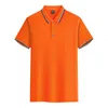 Herenpolo's Poloshirt Zomer Werkuniform T-shirts met korte mouwen Streep Reverskraag Tee Tops Kleding