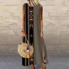 Urban Sexy sukienki Vintage kwiatowe nadruk dla kobiet bez rękawów Sumer Summer Lats Casual Beach Long Sukienka Panie Bohemia Maxi Party Vestidos 230911