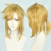Parrucca coda di cavallo cosplay giallo dorato corto di The Legend of Zelda Link173V
