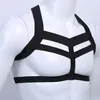 Harnais de poitrine pour hommes, haut court élastique, modelant le corps, Costume de scène, Lingerie de bondage gay, col licou ajouré, boîte de nuit, streetwear 239s