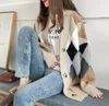 2023 nueva moda suéter cárdigan mujer suelta Top tejido grueso