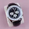 مصمم مشاهدة رجال مشاهدة الفاخرة الكوارتز wristwatch الموضة Navitimer chronograph sapphire Glass Fashion Montre de Luxe Black Brown Leather Strap SB046