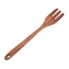 Set di stoviglie Cucchiai da dessert Mini forchetta in legno Frittura portatile Pentole da cucina Utensili da cucina Resistenti all'usura