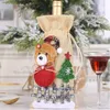 Natal garrafa de vinho capa feliz natal decoração feriado papai noel champanhe garrafa capa decorações de natal para casa de740