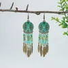 Boucles d'oreilles pendantes attrape-rêves tendance Boho été ethnique bohème fait à la main perlé longue suspension pour femmes bijoux de mode