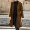 Misto lana da uomo Autunno e inverno Giacca a vento lunga da uomo solida Cappotto di lana Cappotti caldi Cappotto lungo coreano da uomo bello 230911