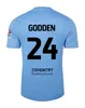 23/24 Coventry voetbalshirts O Hare Sheaf Gyokeres Godden Hamer 2023 2024 thuis blauw mannen kids kit voetbalshirts tops camiseta de futbol