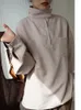 Felpe con cappuccio da donna Felpa dolcevita dal design originale Pullover oversize color albicocca nero Tasche larghe casual a maniche lunghe Coppia