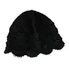 Chapéus Senhoras Chapéu Elástico Macio Mulheres Lace Malha Mulheres Beanie Respirável Decorativo