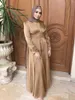 MagnificentCasual Satin Abayas Robe musulmane pleine longueur manches évasées doux brillant Abaya dubaï turquie Islam Robe femmes Ramadan Eid Djellaba Femme HKD230912