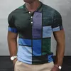 Camisetas para hombres Hombres Contraste Color Top Camisa cómoda Vintage Colorblock Verano Elegante Mangas cortas Slim Fit para A