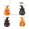 Andra festliga festförsörjningar Led Halloween Pumpkin Ghost Lantern Lamp Diy Hanging Scary Candle Light Decoration for Home Horror Props Dhqoi