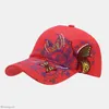 Visières Style coréen paillettes brodé papillon casquette de Baseball rouge à lèvres marée chapeau femme visière casquettes dames soleil plage chapeaux