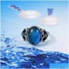 Bandringen Magic Mood Stone Finger Ring Mode-sieraden Ringen voor vrouwen Gift Bloemvormige Drop Delivery Dhlwp