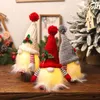Up Christmas Light Gnome Toys Coup Bureau cadeau de Noël Ornement de vacances suédois Tomte nordique en peluche en peluche avec des lumières LED s