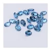 Свободные драгоценные камни Лондонский голубой топаз 10 шт. Овал 3X5 мм 4X6 мм 5X7 мм 3A Прозрачный глаз хорошей бриллиантовой огранки 100% натуральный для золота Sier Je Dhgarden Dhaxz