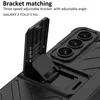 Étui de téléphone de luxe à charnière magnétique Armor Vogue pour Samsung Galaxy Z pliable Fold5 5G support invisible béquille coque pliable à membrane avec porte-stylo coulissant