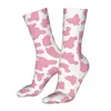 Men's Socks Female Bike Abstract Pink Cotton Cute Cow Print Women