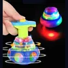 Eğirme üst oyuncaklar komik led parlayan müzik gyro yanıp sönen spinner üst aydınlatma karanlık parti malzemeleri oyuncak