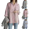 Camicette da donna Camicia stile moderno a maniche lunghe a righe verticali autunno e inverno