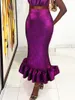 Gonne Chic Patchwork Ruffles Gonna lunga Donna 2023 A vita alta Vestaglie aderenti Elegante Maxi Slim Africa Ladies