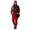 Designer Two Piece Pants Tracksuit Women Casual Zip Jacket and Sweatpants Sets Free Ship