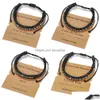 Bracelets de charme personnalité à la main Morse Code bracelet à breloques pour amoureux Couple cadeau livraison directe Dh40R