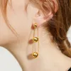 Hoop Huggie Designer Jewelry 18K Plating Gold Silver Three Rund Long Tassel Chain Top Quality Luxury Earring Women Famous Brand Trend 230912