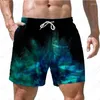 Pantaloncini da uomo 2023 Pantaloni da spiaggia estivi Macchioline colorate Stampa 3D Basket in casa con coulisse in stile hawaiano