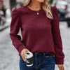 Women's Hoodies Puff Long Sleeve Sweatshirts Crewneck Loose Pullover Tops Women Lace Shirt Trim