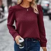 Felpe con cappuccio da donna Felpe a maniche lunghe con sbuffo Girocollo Pullover allentato Top Camicia in pizzo da donna