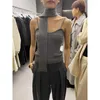 Pulls pour femmes Femmes Tricot Camisole Cravate Sangle Cou Ensemble Solide Tricot Bretelles Tube Top 2023 Automne Vêtements Sexy Bar Discothèque