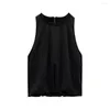 Sukienki robocze Czarny garnitur 2023 Summer Mashbed Puff Top Dekoracja luźna spódnica wysokiej talii damska odzież